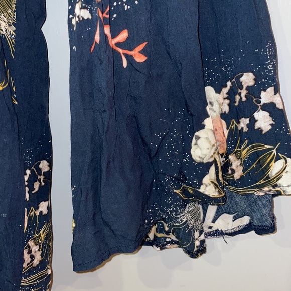 Jaase Floral Bell Sleeve Boho Hi-Lo Top Large - Picture 3 of 11